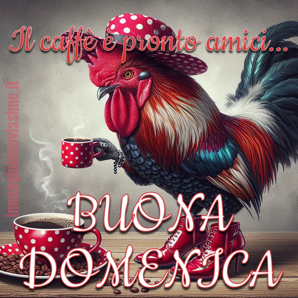 Il caffè è pronto amici... Buona Domenica (gallo)